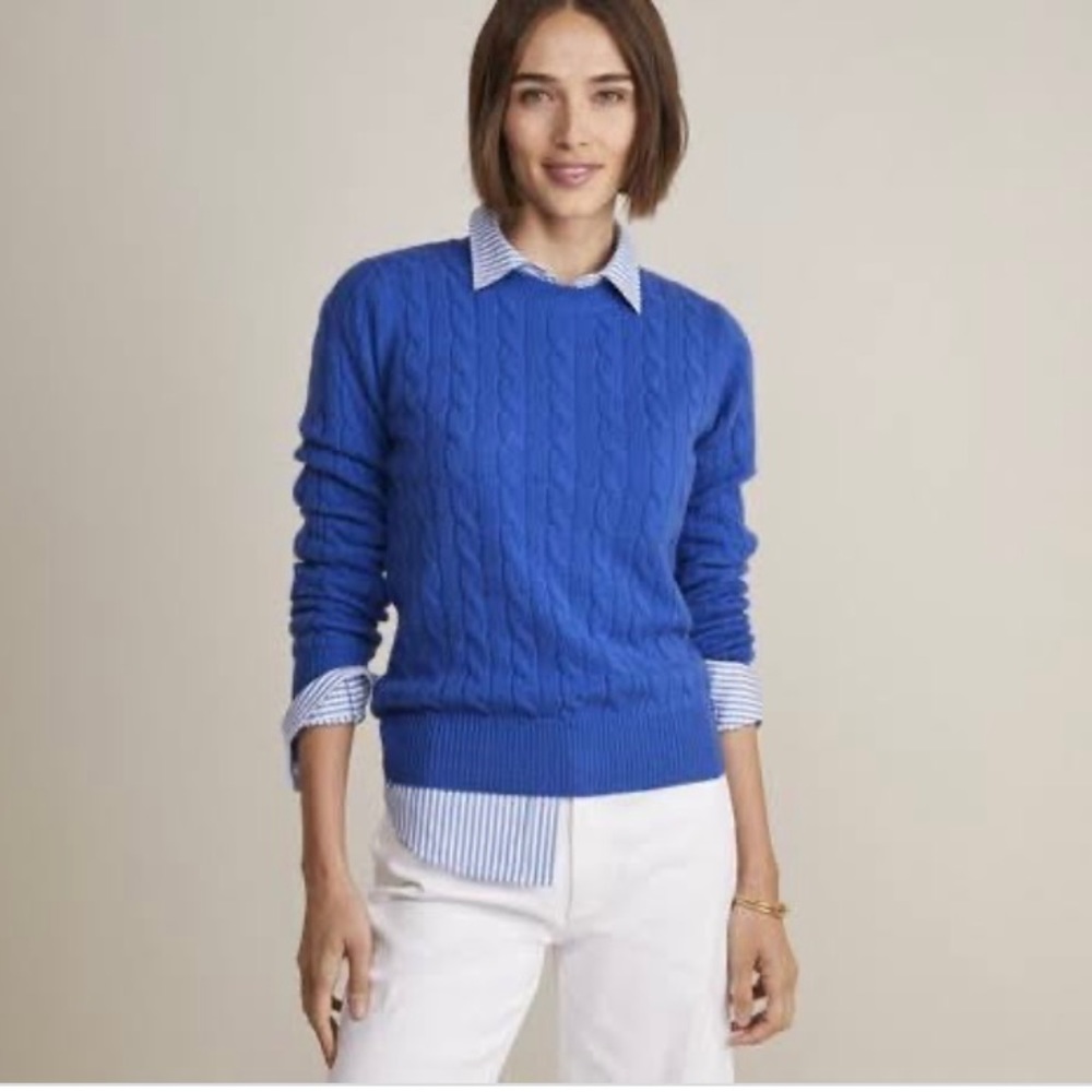 Royal Blue Cable Knit Sweater